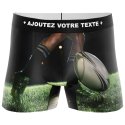 HERITAGE Boxer Homme Microfibre DROP RUGBY Vert Noir MADE IN FRANCE