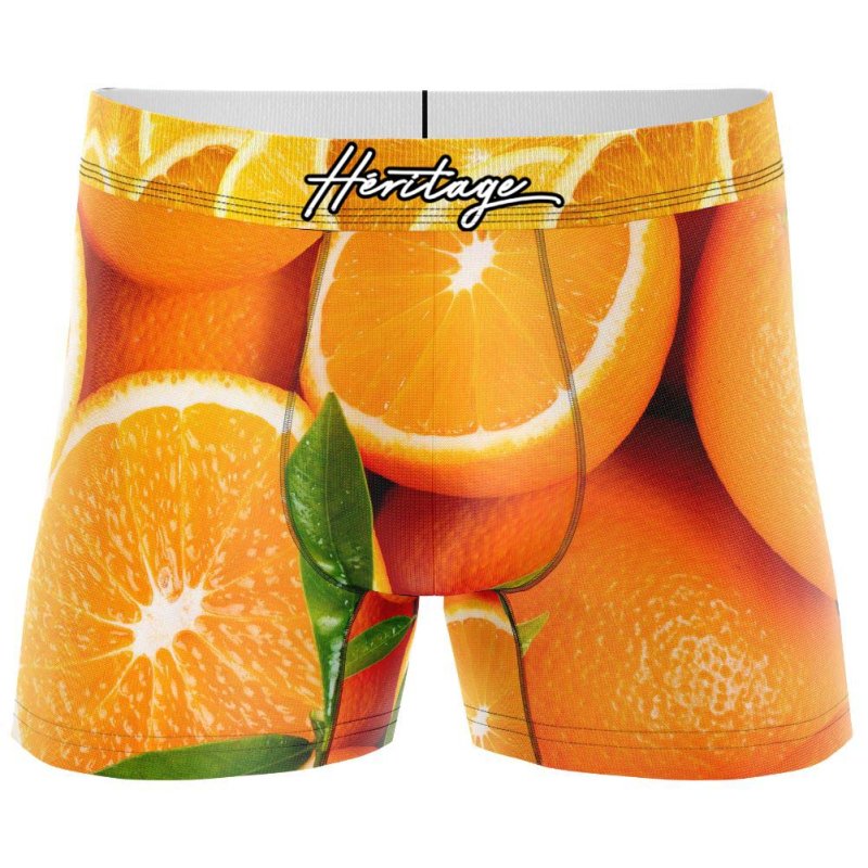 HERITAGE Men Microfiber Boxer ORANGES Orange MADE IN FRANCE