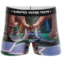 HERITAGE Boxer Homme Microfibre MELANGE CARTES Vert Bleu MADE IN FRANCE
