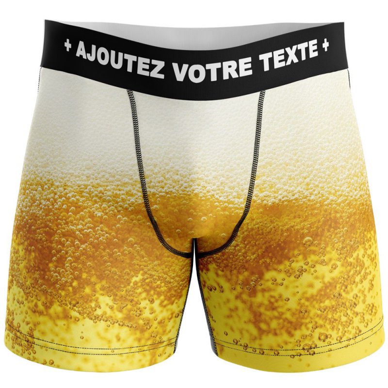 HERITAGE Men Long Microfiber Boxer INTERIOR PINT Yellow MADE IN FRANCE