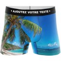 HERITAGE Boxer Homme Microfibre PLAGE CARAIBES Bleu