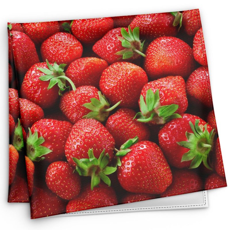 HERITAGE Adult Microfiber Bandana FRAISES Rouge MADE IN FRANCE