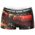 HERITAGE Women Microfiber Boxer BOUTEILLES VIN COUCHEES Brown Red MADE IN FRANCE