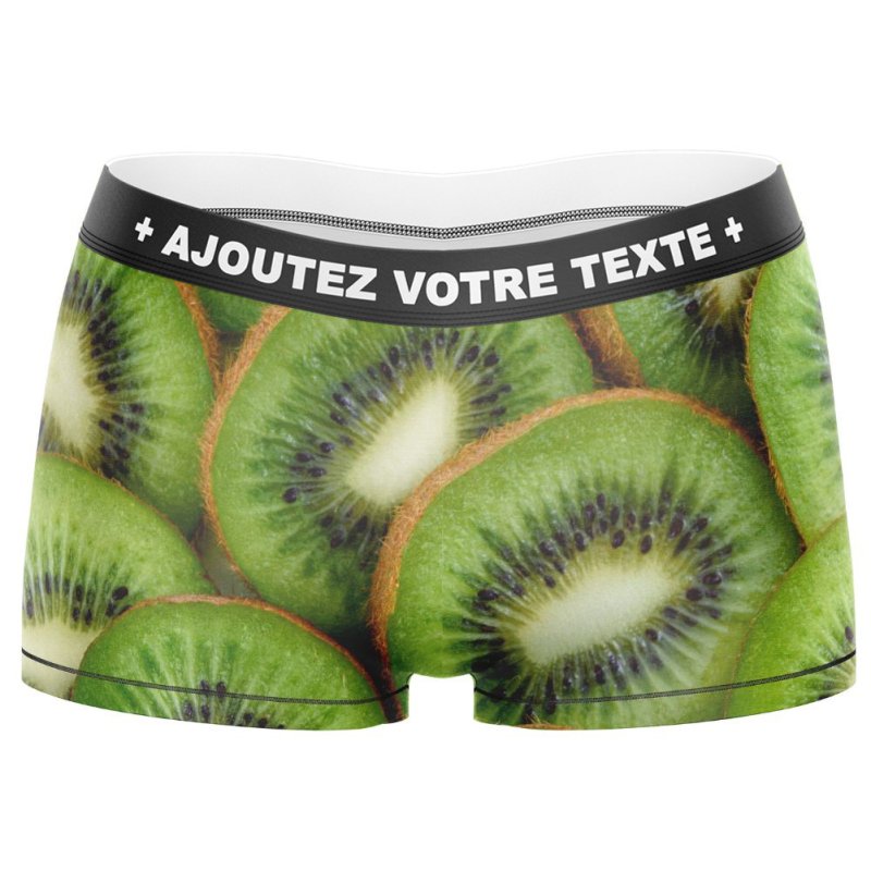 HERITAGE Women Microfiber Boxer KIWIS Green MADE IN FRANCE