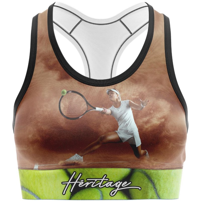 HERITAGE Women Microfiber Bra JOUEUSE TENNIS Brown MADE IN FRANCE