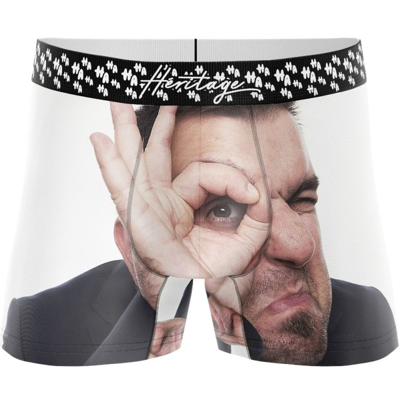 HERITAGE Men Microfiber Boxer AVOIR A L'OEIL Grey Black MADE IN FRANCE