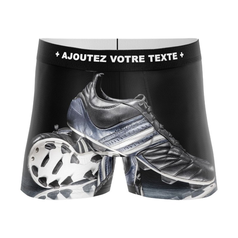 HERITAGE Boy Microfiber Boxer CRAMPONS FOOTBALL Black MADE IN FRANCE