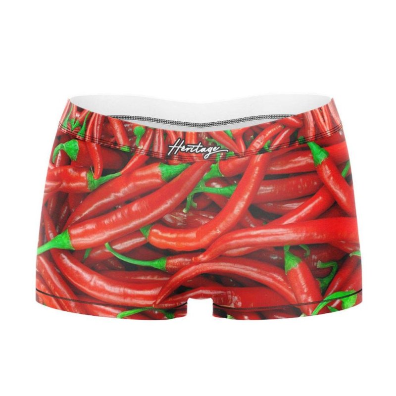 HERITAGE Boxer Fille Microfibre PIMENTS Rouge MADE IN FRANCE