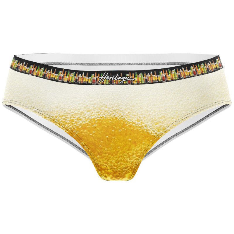 HERITAGE Women Microfiber Shorty INTERIEUR PINTE Yellow MADE IN FRANCE